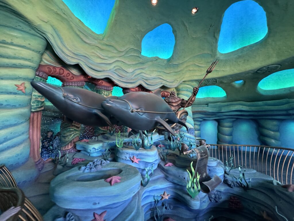 Underwater area scene at Tokyo DisneySea’s Mermaid Lagoon with Ariel and sea creatures